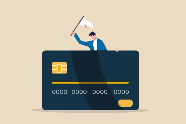 Compromisso Dívida Cartão Crédito Aceitar Fracasso Negociar Com Conceito Devedor — Vetor de Stock