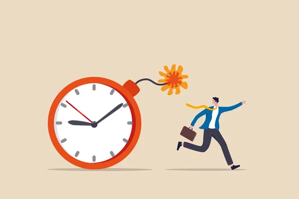 Time Management Project Deadline Countdown Problem Trouble Deliver Launch Product — Stock Vector