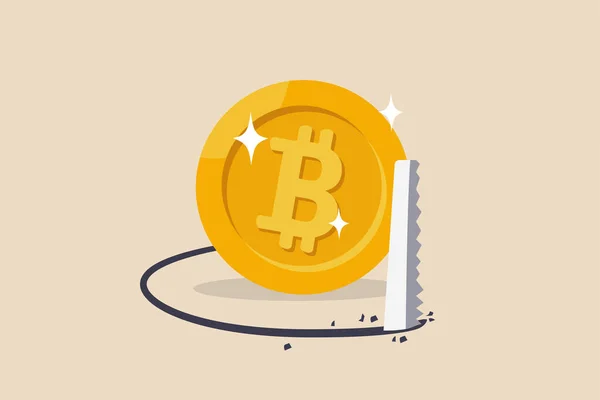 Crypto Monnaie Chute Marché Effondrement Bitcoin Crypto Coin Crise Des — Image vectorielle