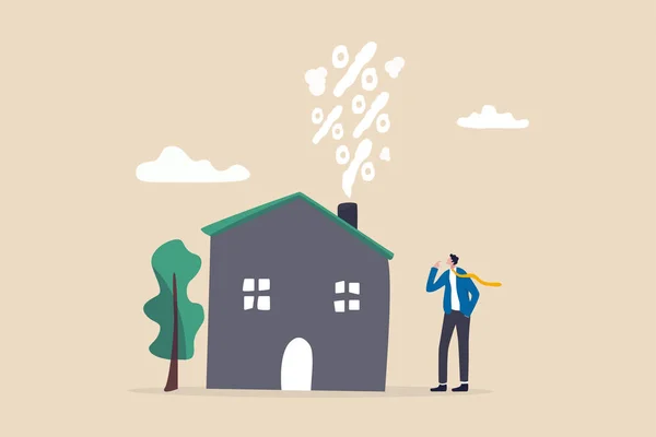 Taux Hypothécaires Sur Immobilier Logement Taux Intérêt Pour Prêt Location — Image vectorielle