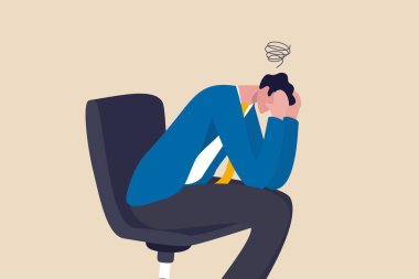 İş hatasından, hüsrandan ya da depresyondan pişmanlık, aptallık ya da aptallığın tüm parasını kaybetmesi, başarısızlık konseptinden endişe duyması, hayal kırıklığına uğramış işadamının kafasını sandalyede tek başına tutması.