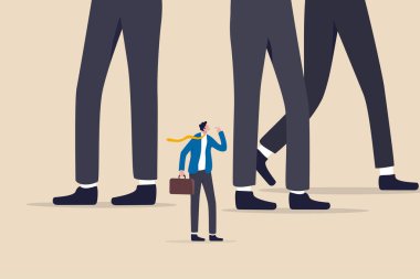 Girişimci ya da küçük işletmeci, büyük şirketle mücadele edecek, iş rekabetinden korkacak, tehdit veya çatışma konsepti, mücadele eden işadamı, aynı sektördeki ya da iş dünyasındaki büyük rakiplere bakacak.