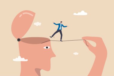 Zorluklara göğüs germek, zorluklara göğüs germek, pratik yapmak ya da kendini geliştirmek için kendini motive etmek, başarı kavramı olmak için, insan ipi çeker ve hedefine ulaşmak için akrobatın yürümesine izin verir..