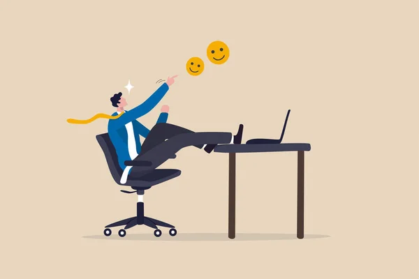 Satisfacción Laboral Felicidad Laboral Amor Carrera Motivación Para Trabajar Apreciación — Archivo Imágenes Vectoriales