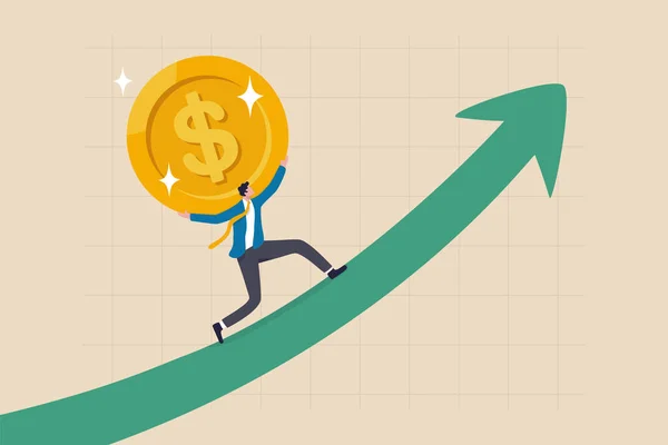 Aumento Vendas Crescimento Ganho Investimento Aumento Lucro Crescimento Salários Receitas — Vetor de Stock