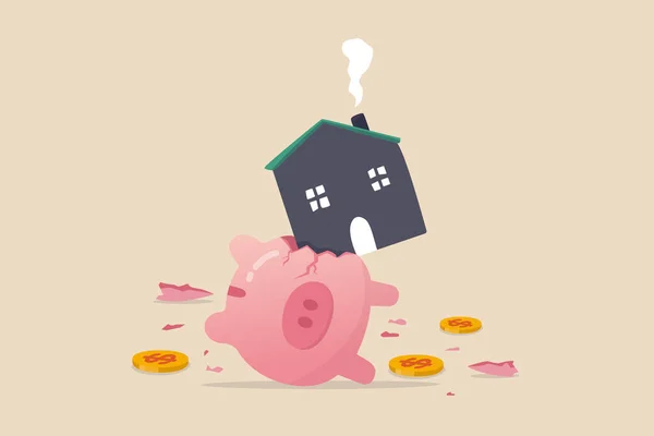 Gastos Costos Casa Pago Demasiado Caro Concepto Hipoteca Alta Tasa — Vector de stock