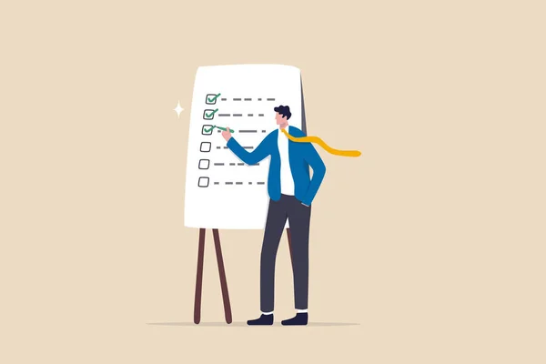 Voltooide Checklist Afwerking Van Projecttaken Voltooide Werkzaamheden Afronding Projectmanagement Procesplan — Stockvector