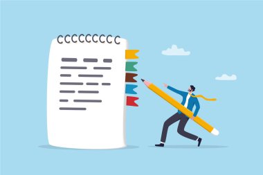 Not yazma, hatırlatma mesajı, ofis not defteri planlaması, belge ya da düzenleyici kitap, sabit ya da üretkenlik günlüğü, idari iş, kalem ve düzenli not defteri olan işadamı.