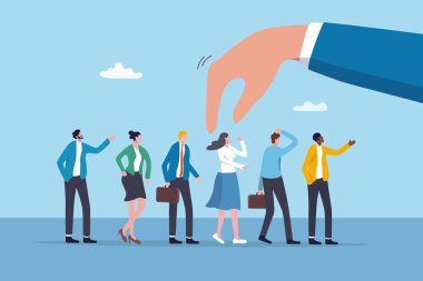 İnsan Kaynakları aday seçer, yetenek seçer ya da iş imkanı arz eder, röportaj seçimi ya da işe alma fırsatı kavramını seçer, yönetici potansiyel aday seçer.