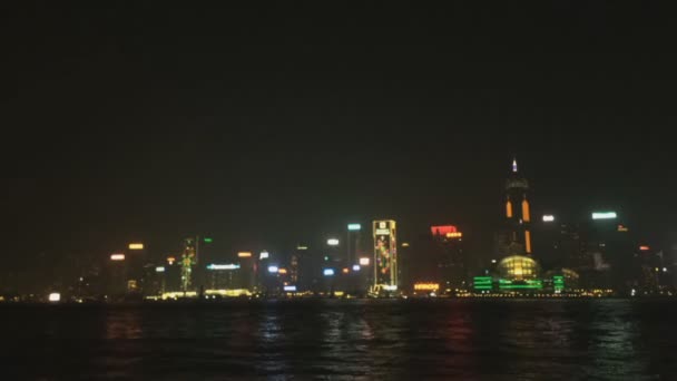 Hong Kong panoráma města a přístavu od Hong Kong Island (rychlé timelapse) — Stock video