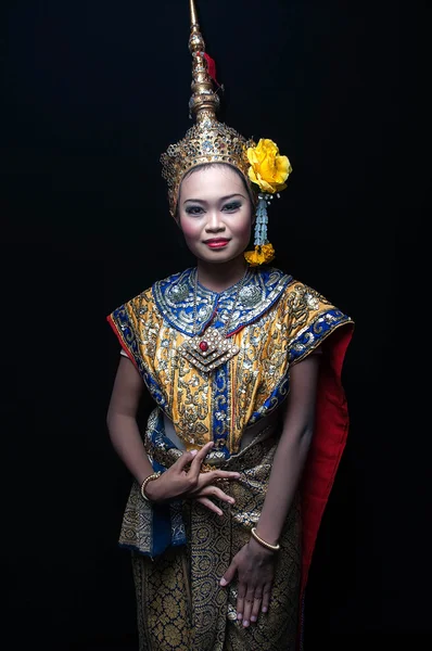 Thajská kultura taneční umění v maskované Khon Thajsko Stock Fotografie