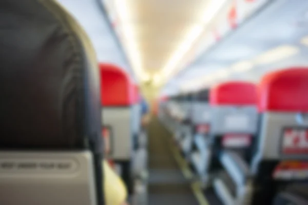 Defocus interior of the passenger airplane — Stock Photo, Image