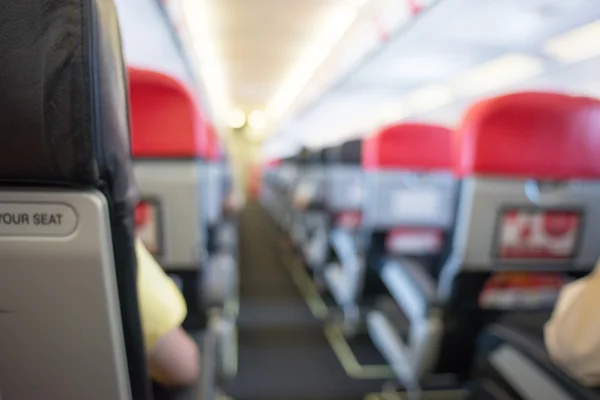 Defocus interior of the passenger airplane — Stock Photo, Image