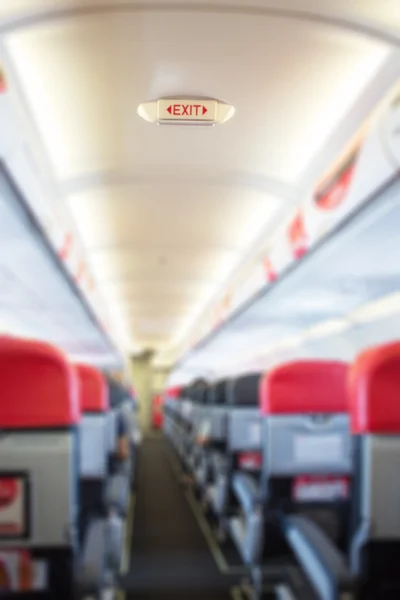 Defocus interior of the passenger airplane — Stock Photo, Image