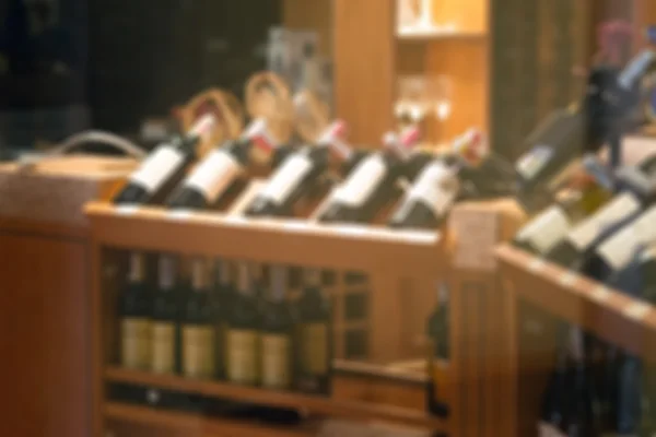 Defocus wine cellar cabinet in luxury restaurant — Stock Photo, Image