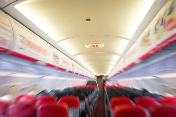 Інтер'єр радіального розмивання пасажирського літака — стокове фото