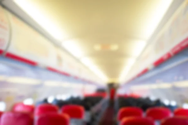 Defocus interior of the passenger airplane — Stock Photo, Image