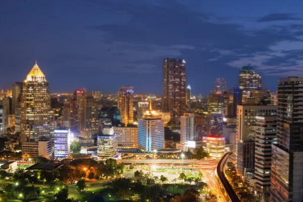 Bangkok vista nocturna de la ciudad, Tailandia — Foto de Stock