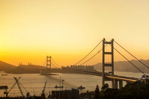 Hong Kong Bridge, It is beautiful Tsing Ma Bridge in Hong Kong — стоковое фото