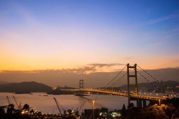 Hong Kong Bridge, It is beautiful Tsing Ma Bridge in Hong Kong — стоковое фото