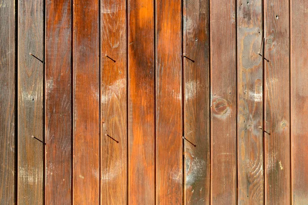 Unhas saindo de uma parede de madeira velha — Fotografia de Stock