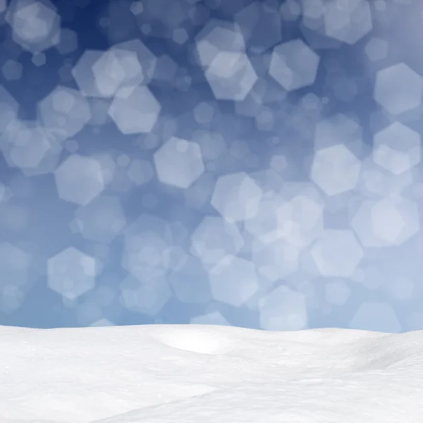 Winter background-Abstract bokeh lights and snowdrift — Stock Photo, Image