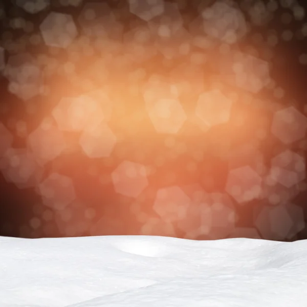 Winter background-Abstract bokeh lights and snowdrift — Stock Photo, Image