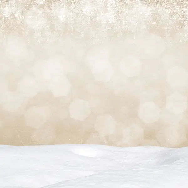 Зимний фон - Абстрактные боке огни и снежный дрейф — стоковое фото
