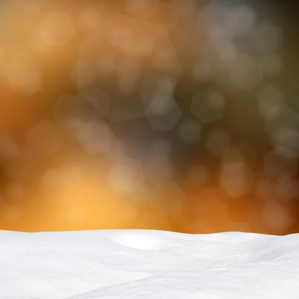 Winter background-Abstract bokeh lights and snowdrift — Stock Photo, Image