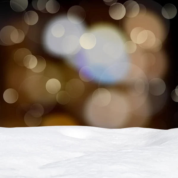 冬の背景 - 抽象的なボケの光と雪の吹きだまり — ストック写真