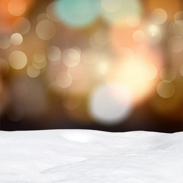 Fundo de inverno - Abstrato bokeh luzes e snowdrift — Fotografia de Stock