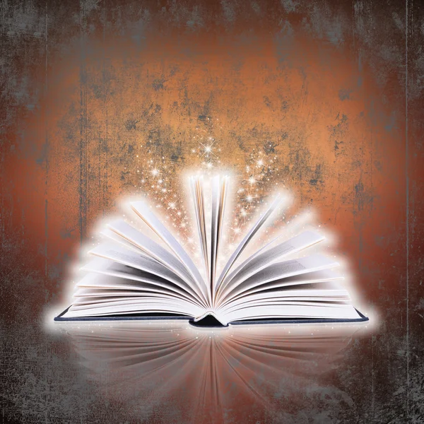 Open book with bokeh light and abstract background — Stock Photo, Image