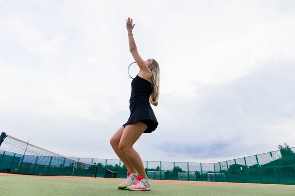 Torneo Tenis Jugadora Pista Tenis Arcilla — Foto de Stock