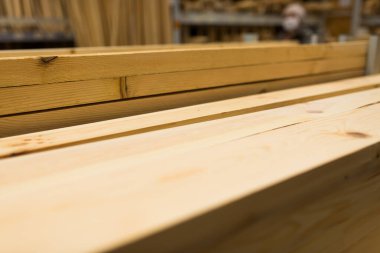 Tahta yonga parçaları keser, kaplar, kontrplak, ahşap depoda