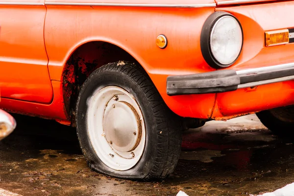 Velho Carro Retro Vintage Soviético Livre Fila Automóvel Era Soviética — Fotografia de Stock