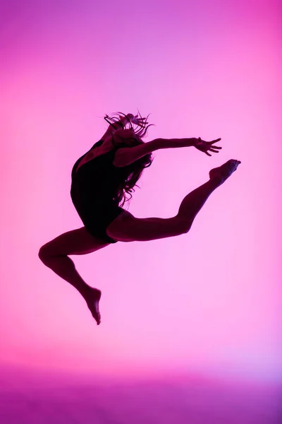 Ballet Danse Ballerine Professionnel Fumée Femme Body Noir Sur Fond — Photo