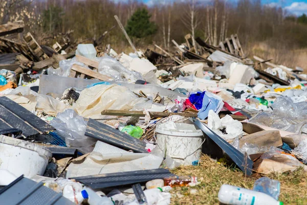 Mucchio Discarica Una Foresta Problemi Ambientali Della Natura Inquinamento Globale — Foto Stock