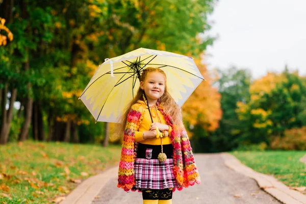 Adorable Child Girl Beautiful Autumn Park — Stock Photo, Image