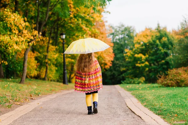 Adorable Child Girl Beautiful Autumn Park — Stock Photo, Image