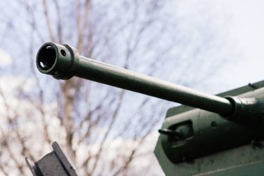 Yeşil bir kamuflaj tankındaki rayların parçası..