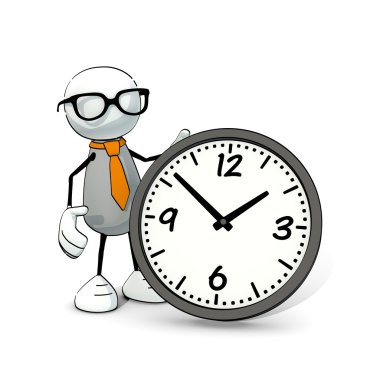 kravat ve gözlük bir saat ile küçük yarım yamalak adam