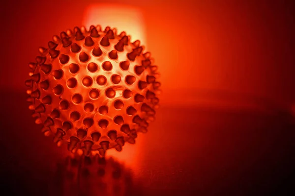 Bola Virus Rojo Con Espacio Copia — Foto de Stock