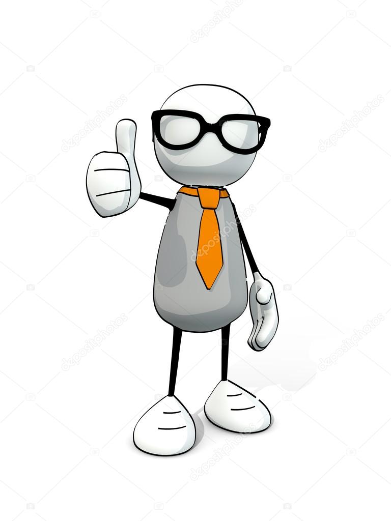 Little sketchy man little sketchy man with tie and glasses sticking the thumb in the air