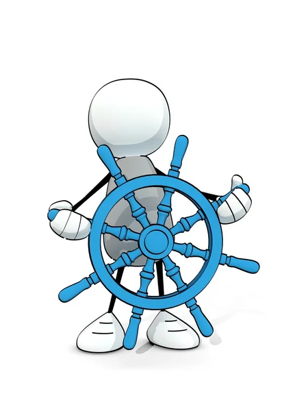 Povrchní mužíčka s modrou námořnickou volant — Stock fotografie
