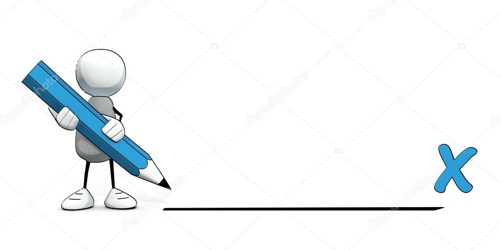 Little sketchy man - please sign here — Stock Photo © lilu_foto #77860134