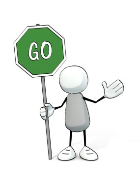 küçük yarım yamalak adamla git işareti