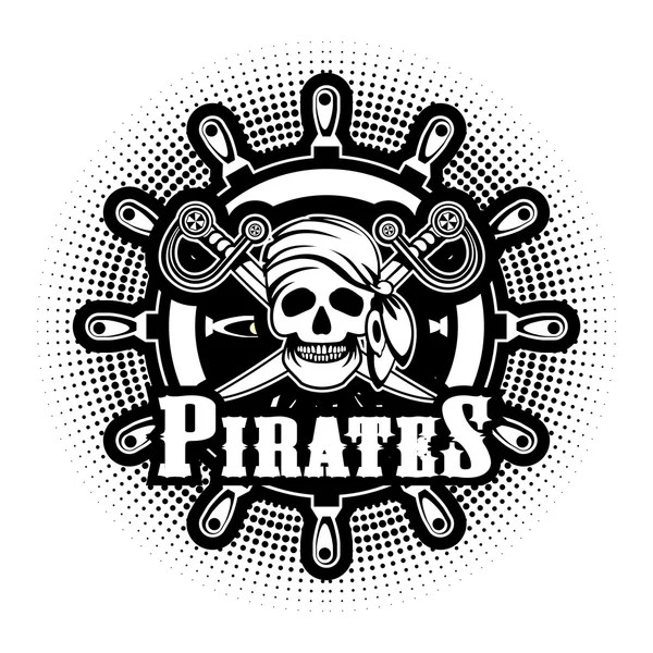 Jolly Roger emblema — Vector de stock