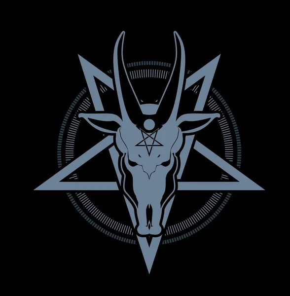 Pentagram sembolü keçi — Stok Vektör