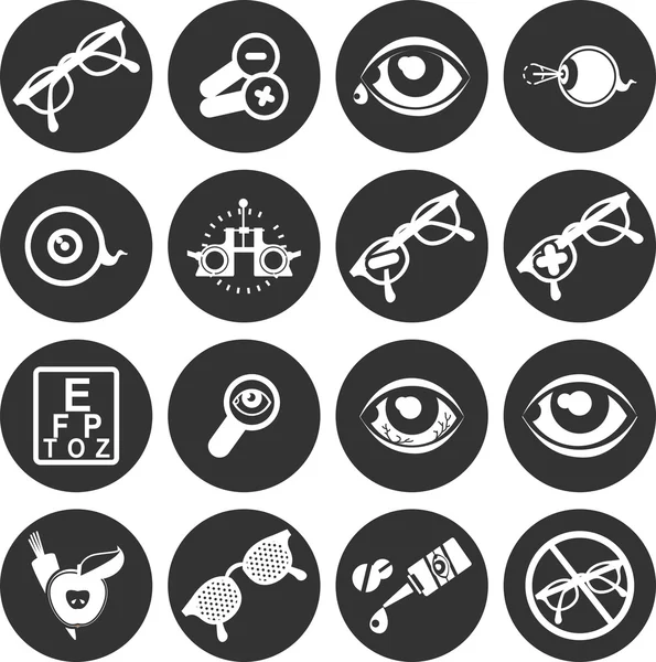 Ögonläkare uppsättning ikoner — Stock vektor