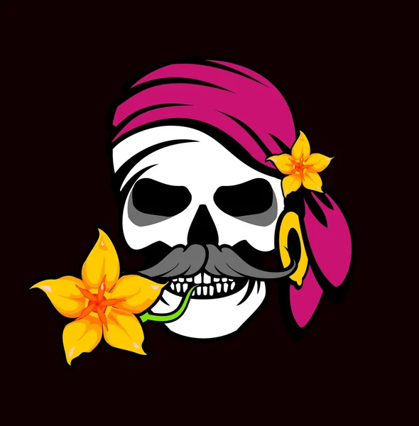 Calavera en flores — Archivo Imágenes Vectoriales